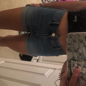 high waisted h&m jean shorts